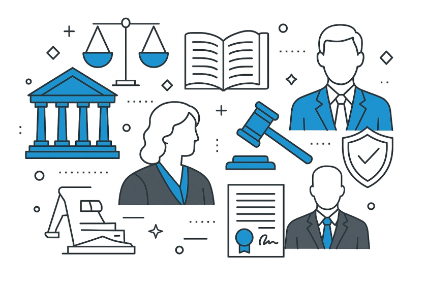 Illustration representing legal services and practice areas